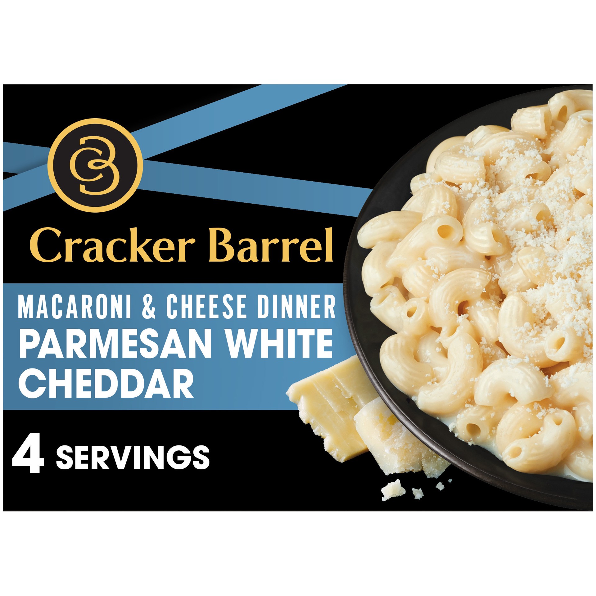 slide 1 of 14, Cracker Barrel Parmesan White Cheddar Macaroni and Cheese Dinner, 12 oz Box, 12 oz