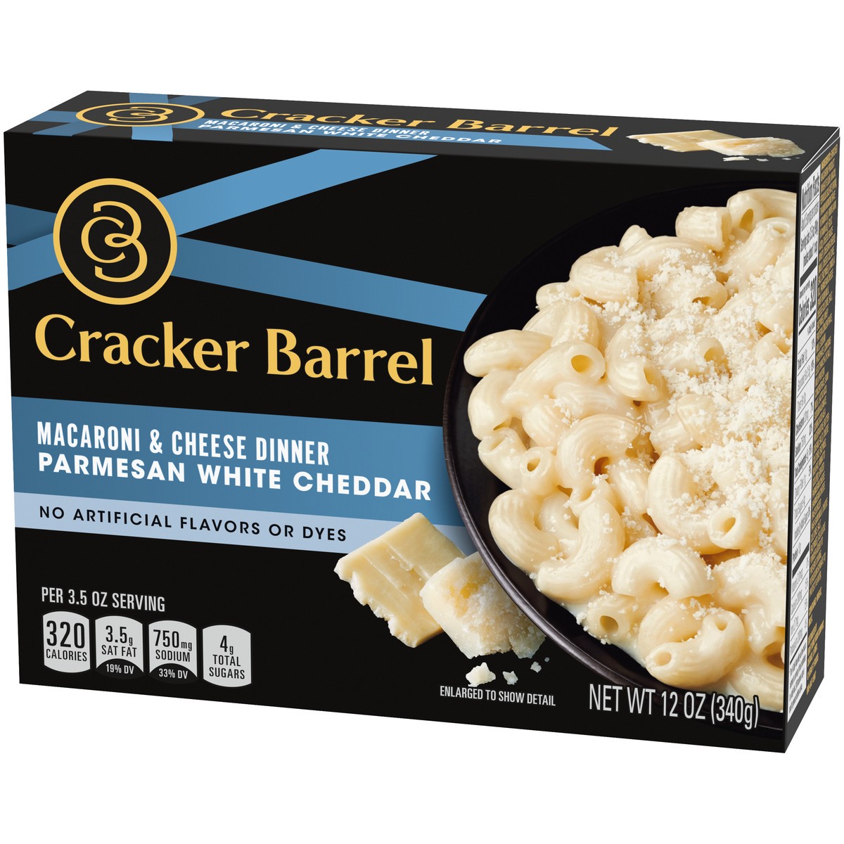 slide 13 of 14, Cracker Barrel Parmesan White Cheddar Macaroni and Cheese Dinner, 12 oz Box, 12 oz