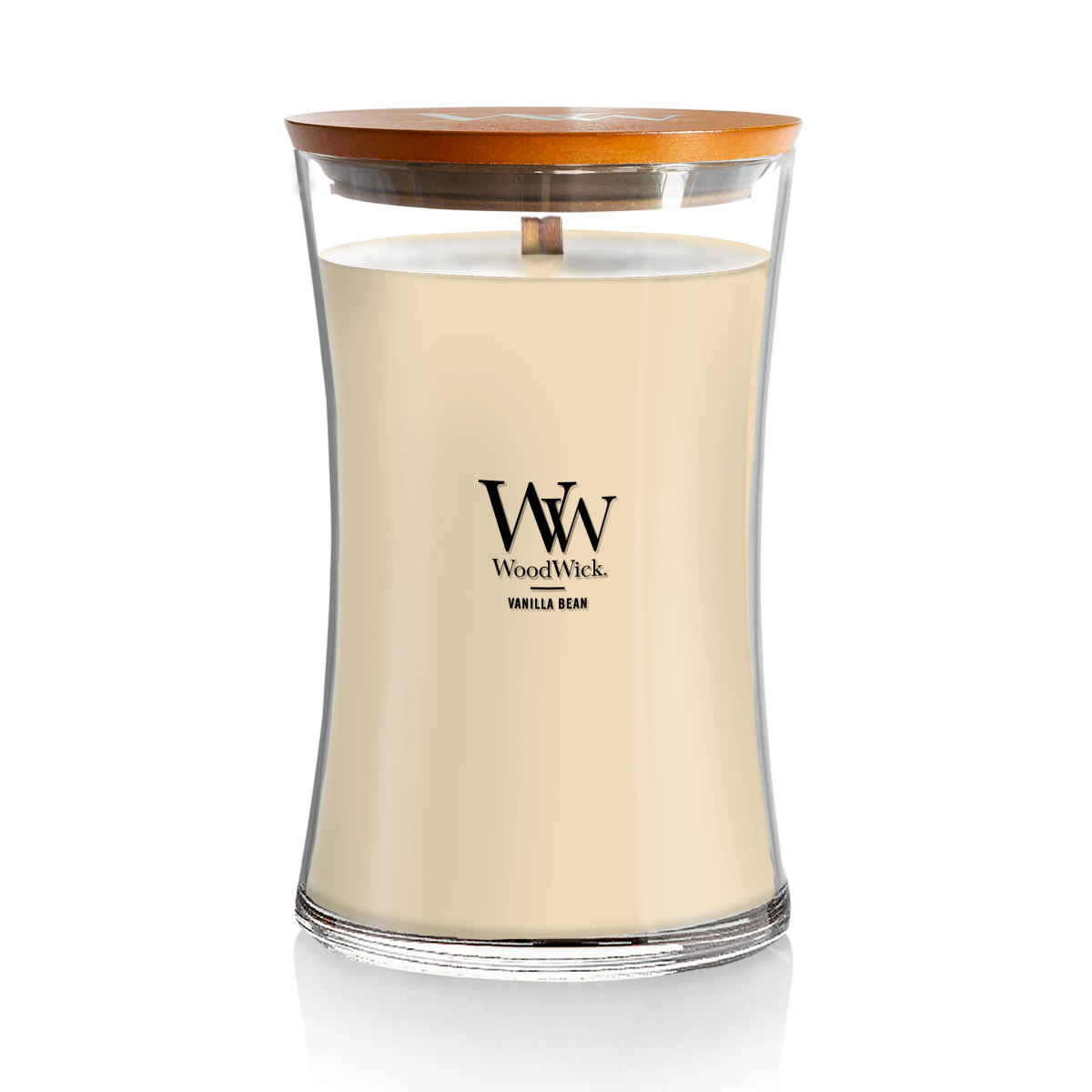 slide 1 of 9, Woodwick Candle Large Jar Vanilla Bean, 17 oz