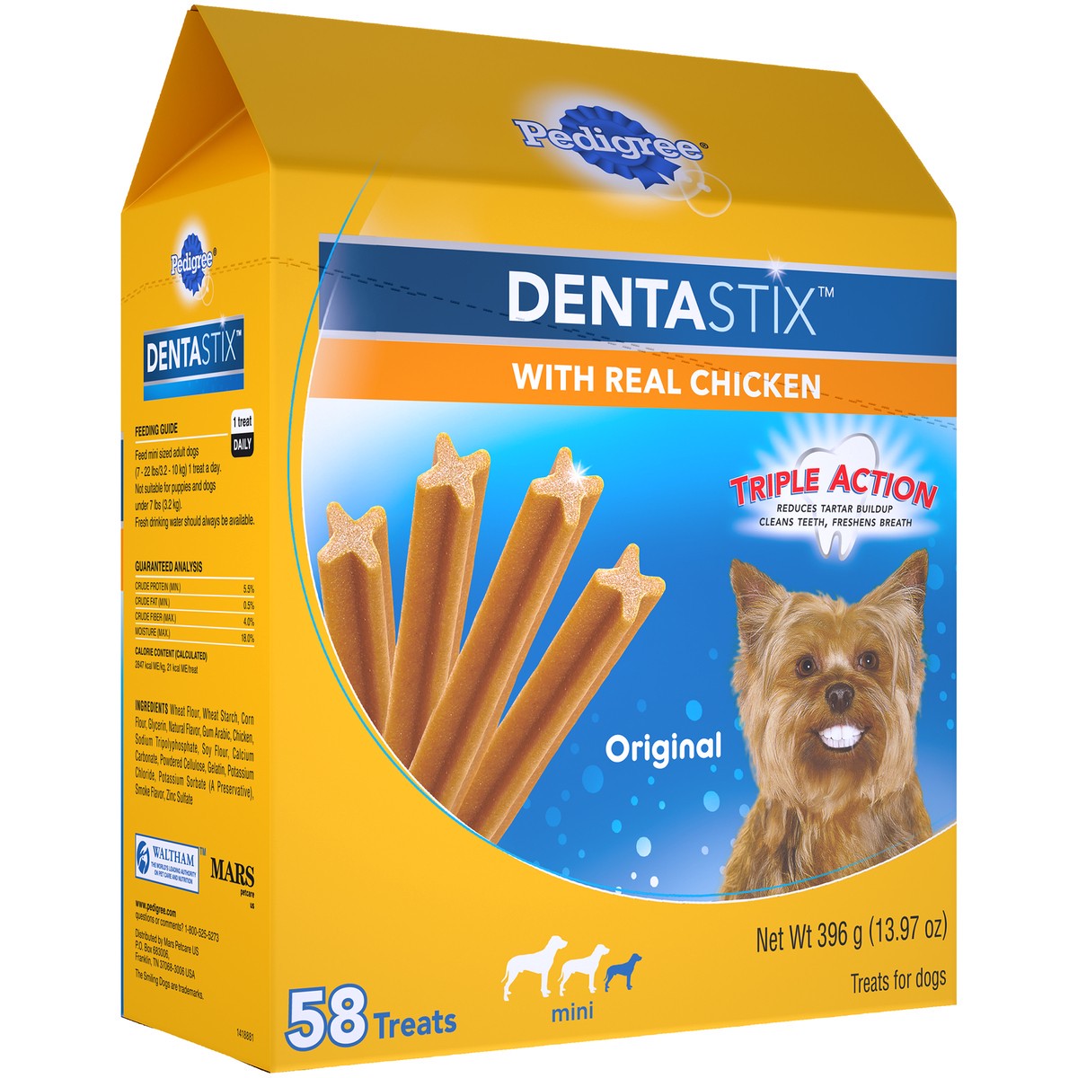 slide 2 of 9, Pedigree Dentastix Original Toy/Small Treats For Dogs, 58 ct; 13.97 oz