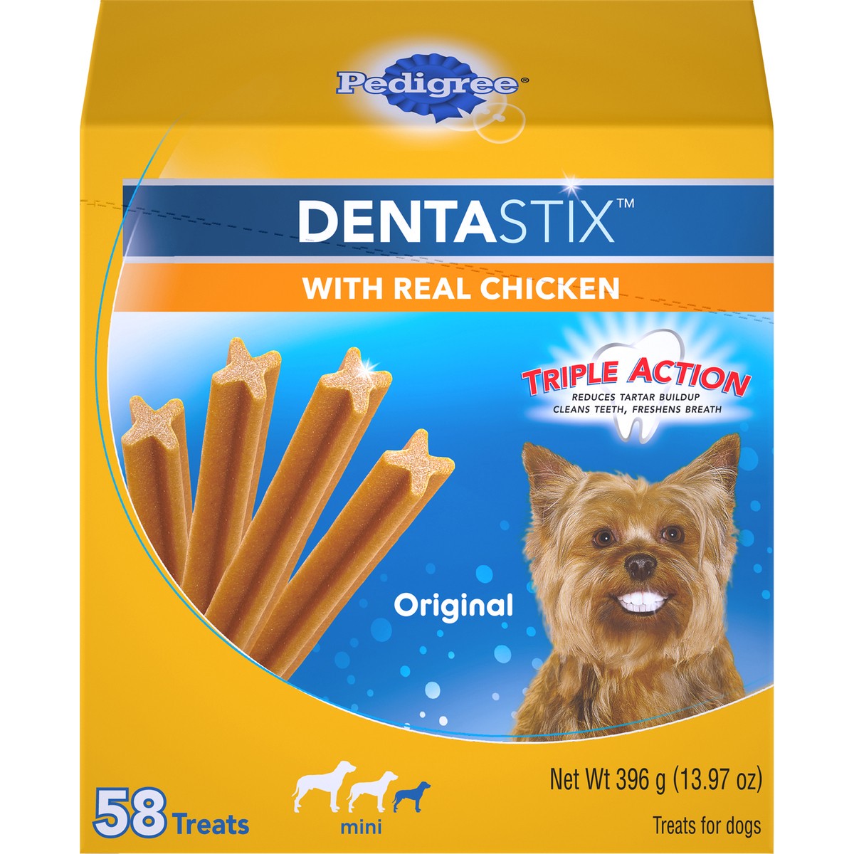 slide 6 of 9, Pedigree Dentastix Original Toy/Small Treats For Dogs, 58 ct; 13.97 oz