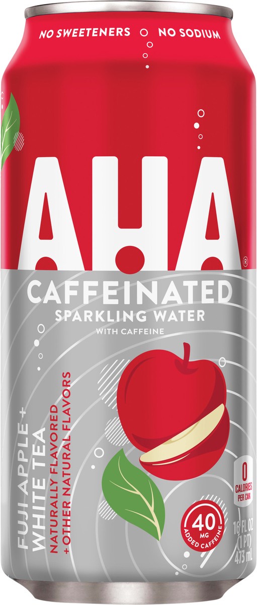 slide 6 of 7, AHA Fuji Apple White Tea Can, 16 fl oz, 16 oz