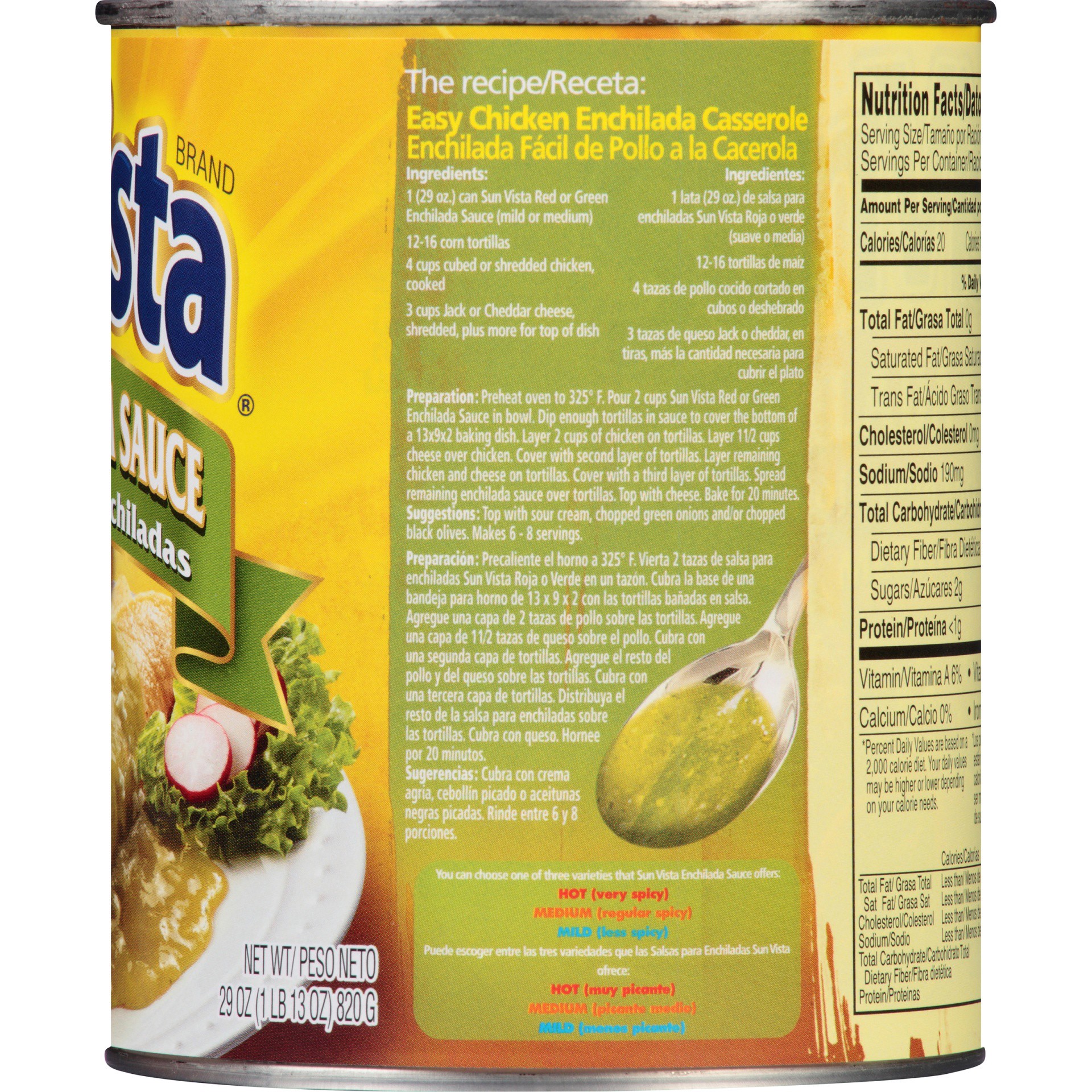 slide 3 of 6, SunVista Medium Enchilada Sauce 29 oz, 29 oz