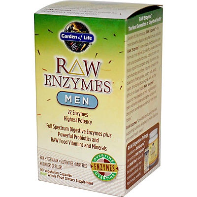 slide 1 of 1, Garden of Life Raw Enzymes Men Vegetarian Capsules, 90 ct