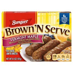 Banquet Brown 'N Serve Vermont Maple Sausage Links 10 ea