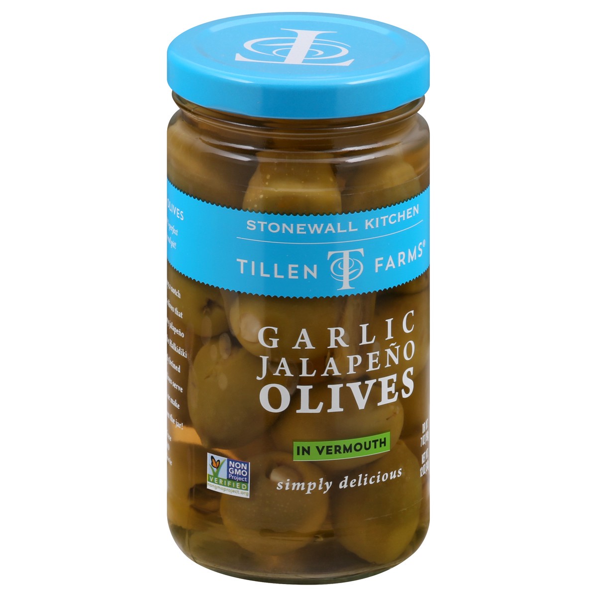 slide 3 of 13, Tillen Farms Garlic Jalapeno Olives in Vermouth 12 oz, 12 oz