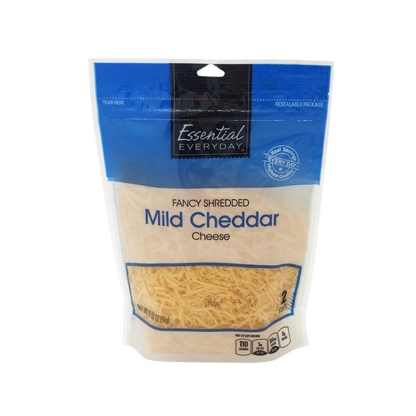 slide 1 of 1, Essential Everyday Ess Mild Cheddar Fancy Shred, 8 oz