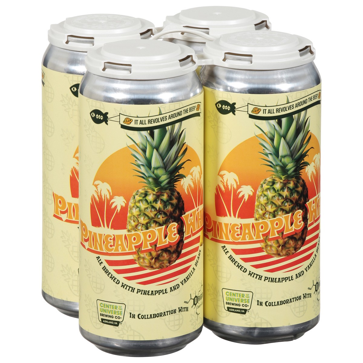 slide 2 of 9, Center of the Universe Brewing Co. Pineapple Whip Beer 4 - 16 fl oz Cans, 4 ct