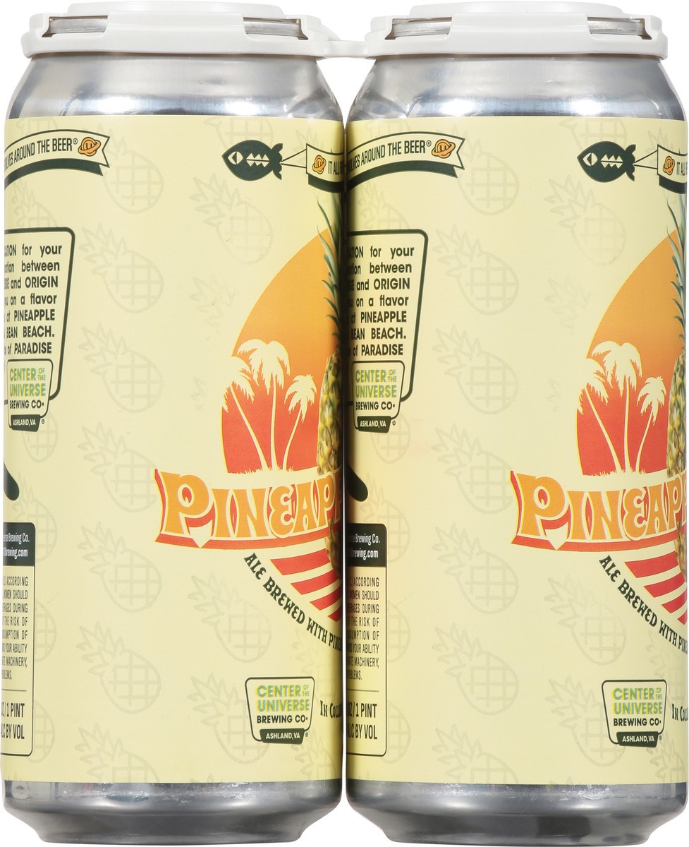 slide 7 of 9, Center of the Universe Brewing Co. Pineapple Whip Beer 4 - 16 fl oz Cans, 4 ct