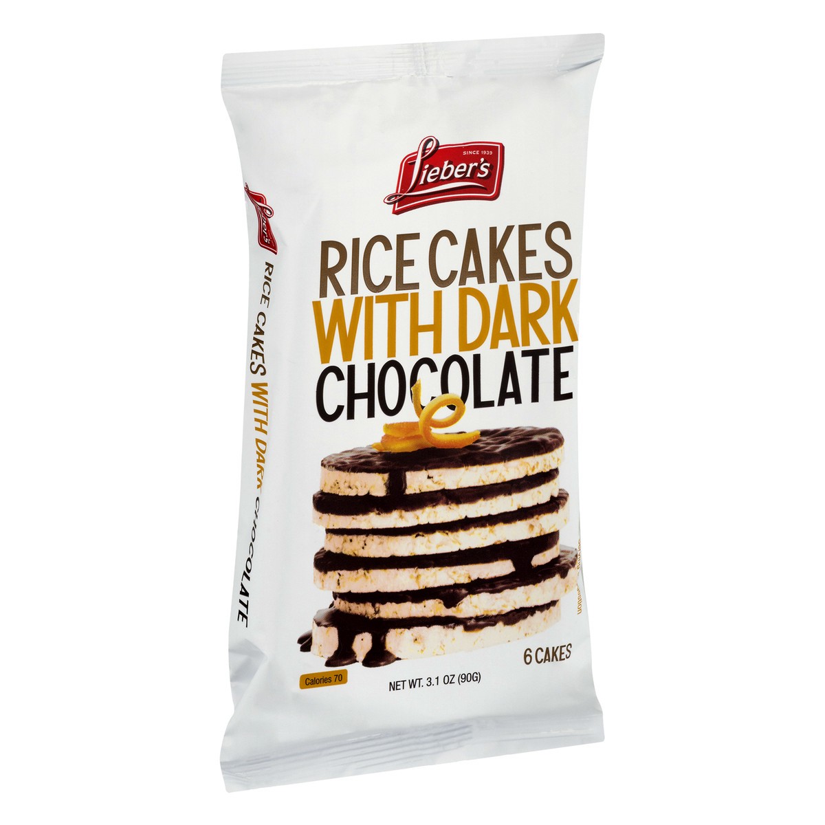 slide 8 of 9, Lieber's with Dark Chocolate Rice Cakes 6 ea, 6 ct