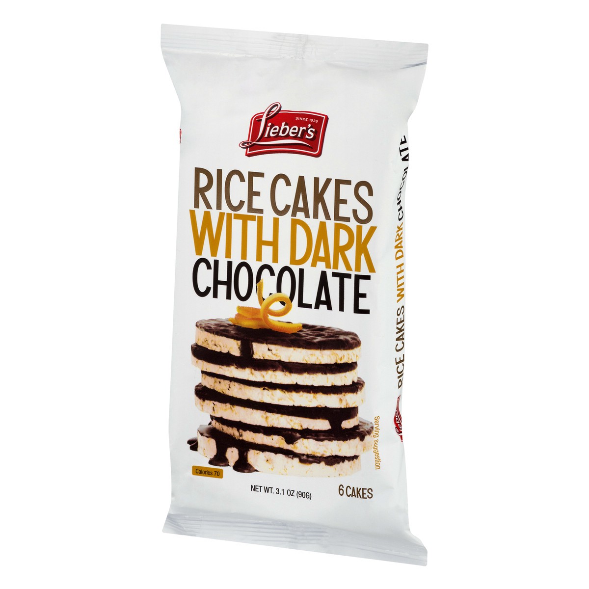 slide 9 of 9, Lieber's with Dark Chocolate Rice Cakes 6 ea, 6 ct