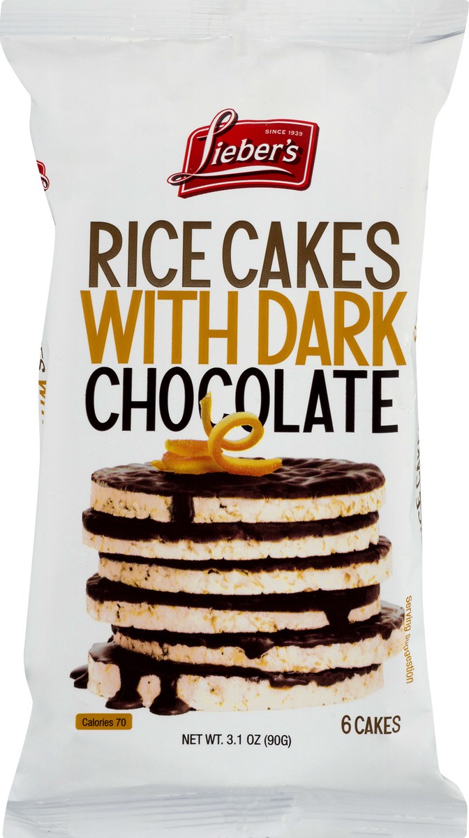 slide 5 of 9, Lieber's with Dark Chocolate Rice Cakes 6 ea, 6 ct