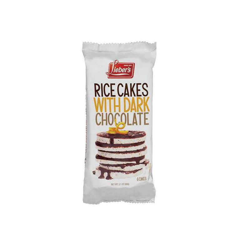 slide 1 of 9, Lieber's with Dark Chocolate Rice Cakes 6 ea, 6 ct