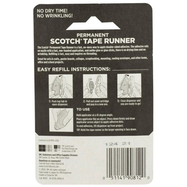 slide 4 of 7, Scotch Adhesive Dot Roller, Clear, 1/3'' X 588'', 1 ct