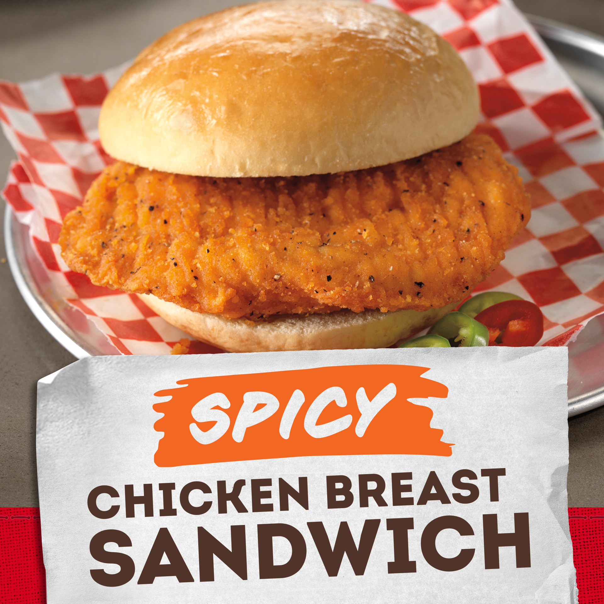 slide 1 of 5, Tyson Spicy Chicken Breast Sandwich, 24 oz, 4 ct Box, 680.39 g