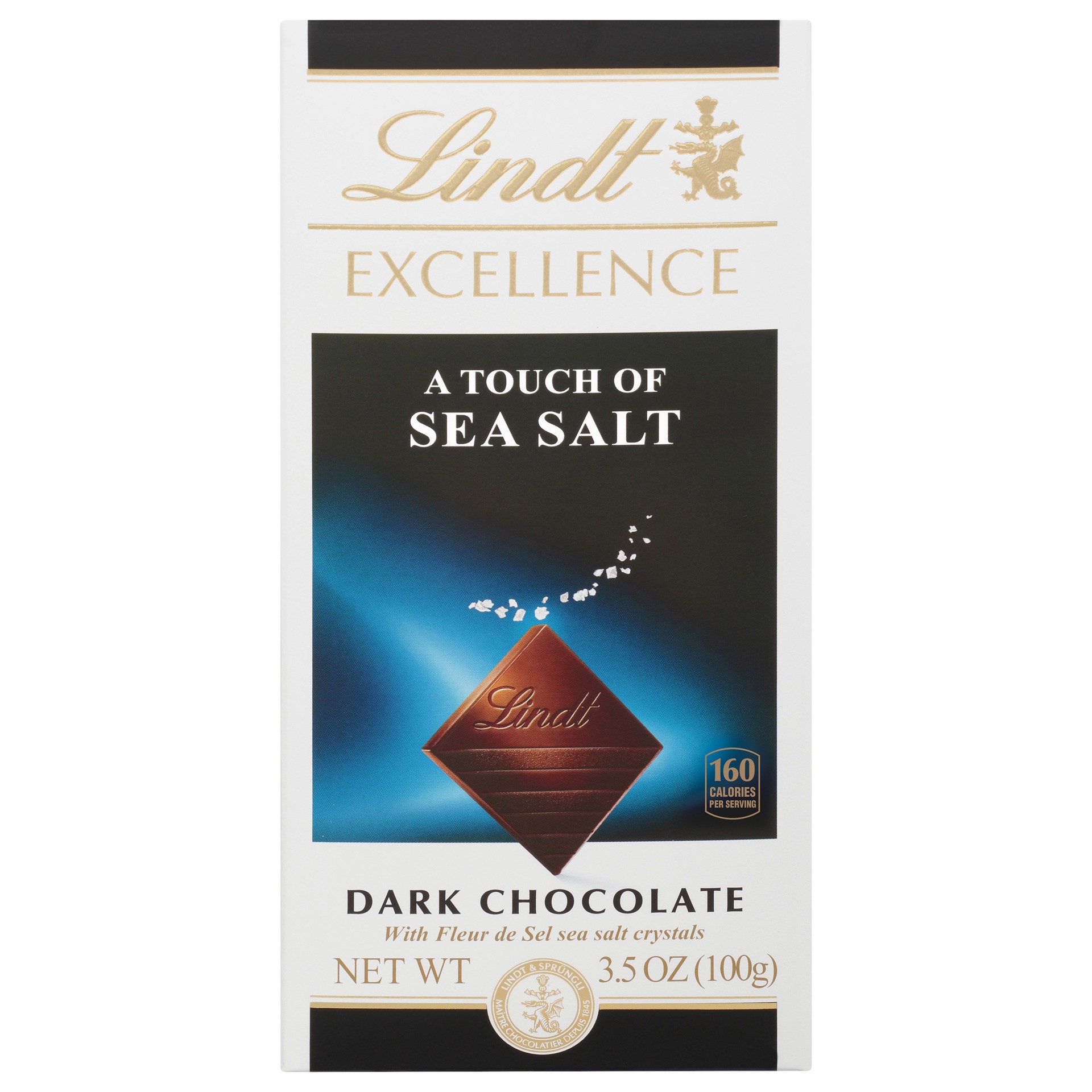 slide 1 of 10, Lindt Excellence A Touch of Sea Salt Dark Chocolate 1 ea, 1 ct