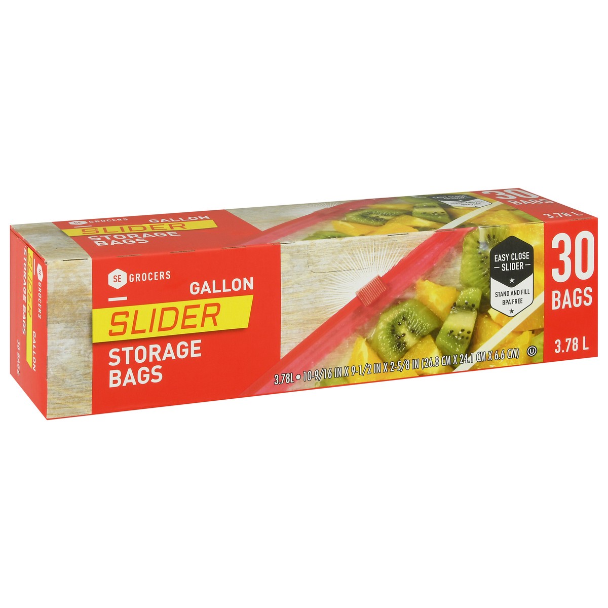 slide 2 of 12, SE Grocers Gallon Storage Bags, 30 ct