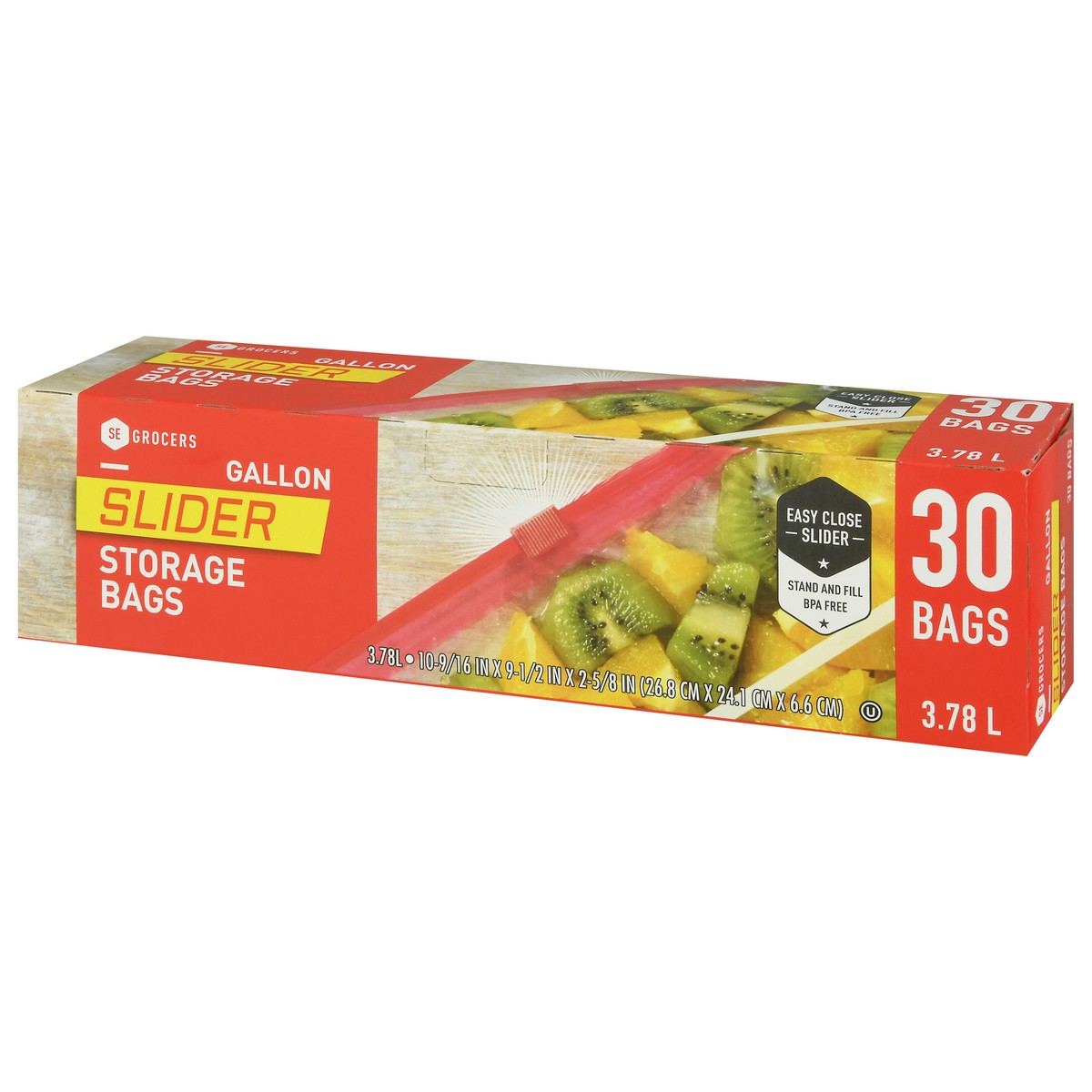 slide 11 of 12, SE Grocers Gallon Storage Bags, 30 ct