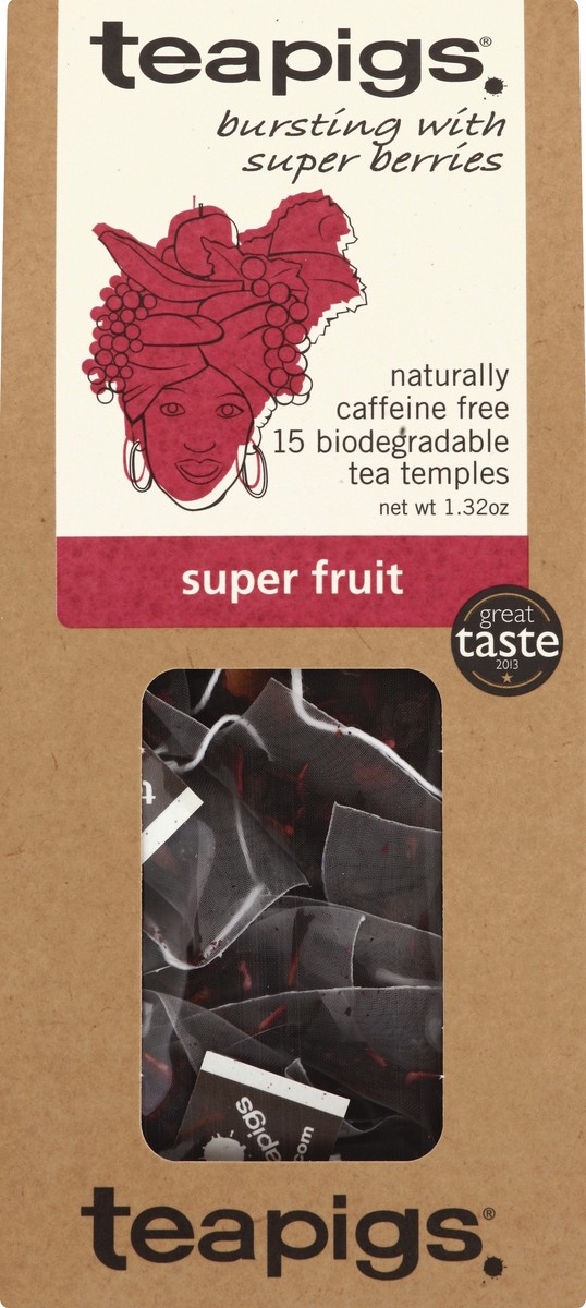 slide 3 of 4, teapigs Super Fruit Tea 15-2.5 g Tea Temples Box, 15 ct