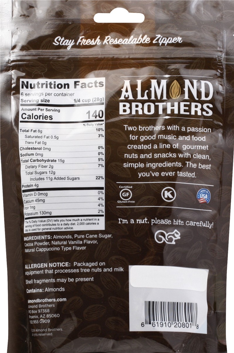 slide 5 of 9, Almond Brothers Cappucino Cocoa Almonds 6 oz, 6 oz