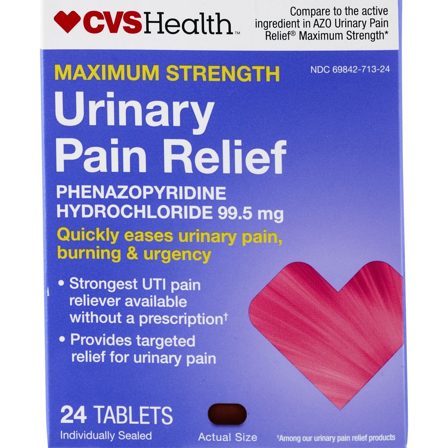 slide 1 of 5, CVS Health Maximum Strength Urinary Pain Relief Tablets, 24 Ct, 1 ct