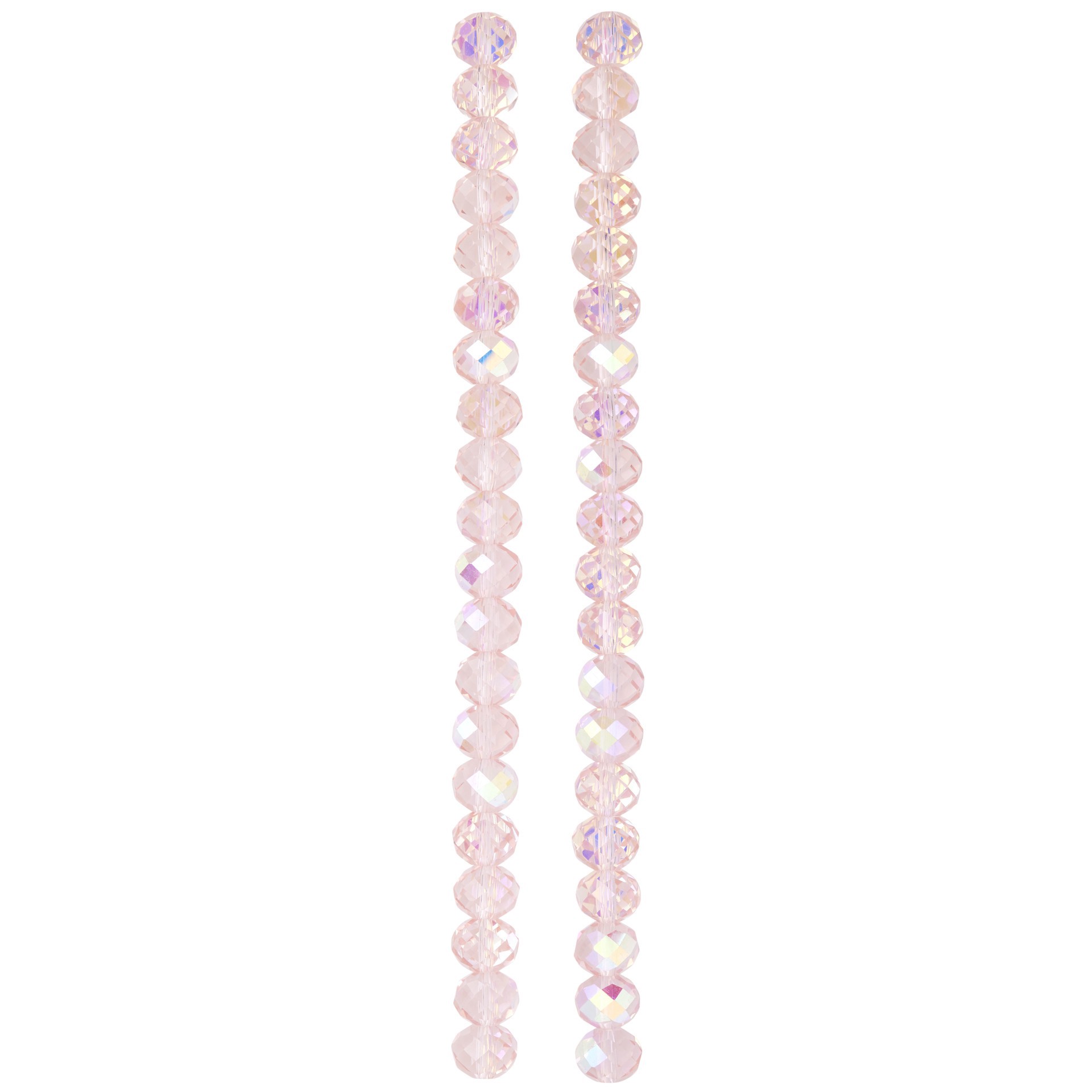 slide 2 of 3, Aurora Borealis Pink Glass Faceted Rondelle Beads, 10mm By Bead Landing, 10mm