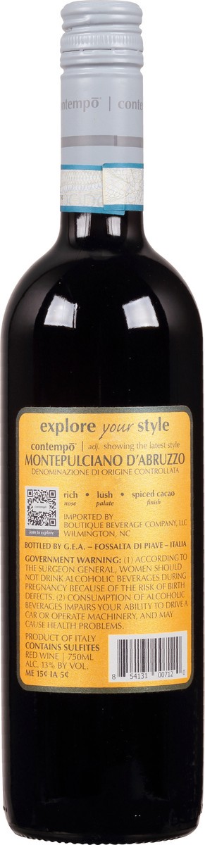 slide 9 of 9, Contempo DOC Family Owned Montepulciano d'Abruzzo 750 ml, 750 ml