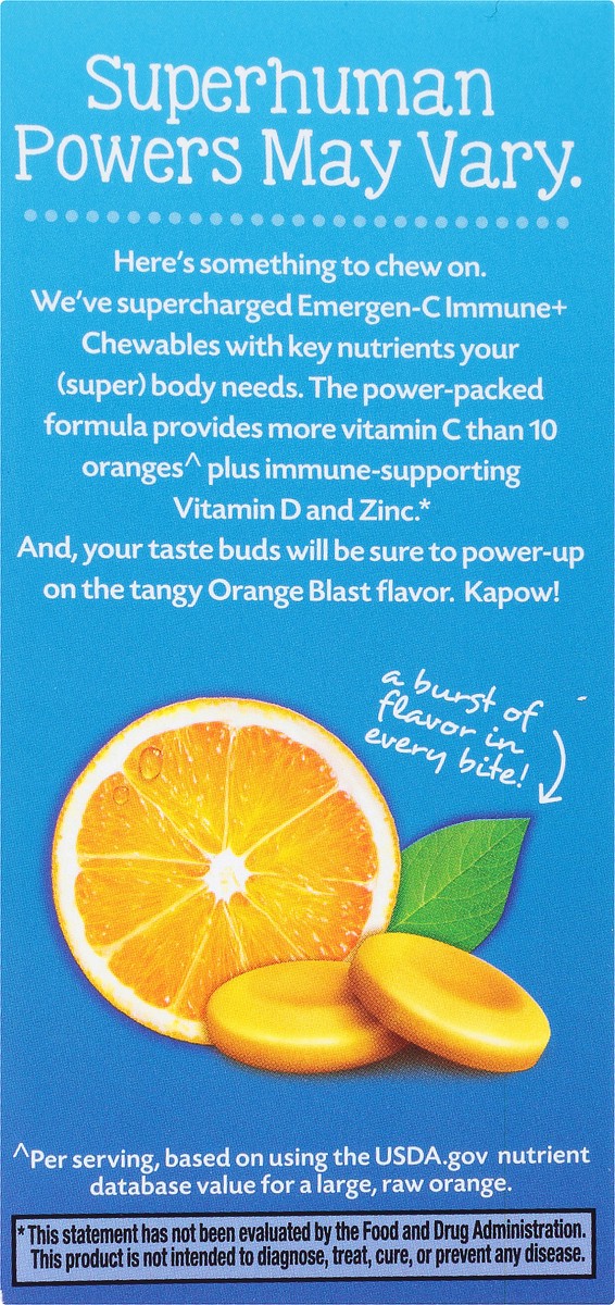 slide 6 of 7, Emergen-C Immune Plus with Vitamin D Tablets Orange Blast Chewables 14 ea, 14 ct