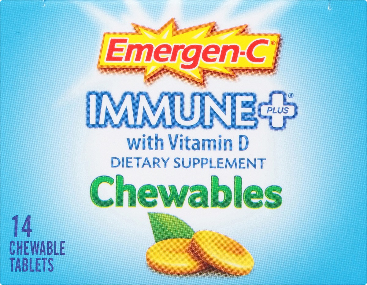 slide 7 of 7, Emergen-C Immune Plus with Vitamin D Tablets Orange Blast Chewables 14 ea, 14 ct