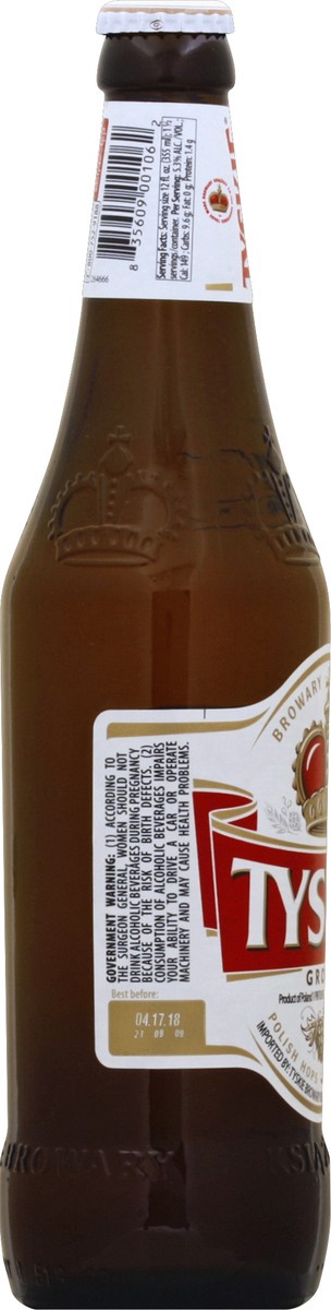 slide 3 of 5, Tyskie Gronie Import Beer, Polish Pale Lager, 16.9 fl. oz. Bottles, 5.2% ABV, 1 ct