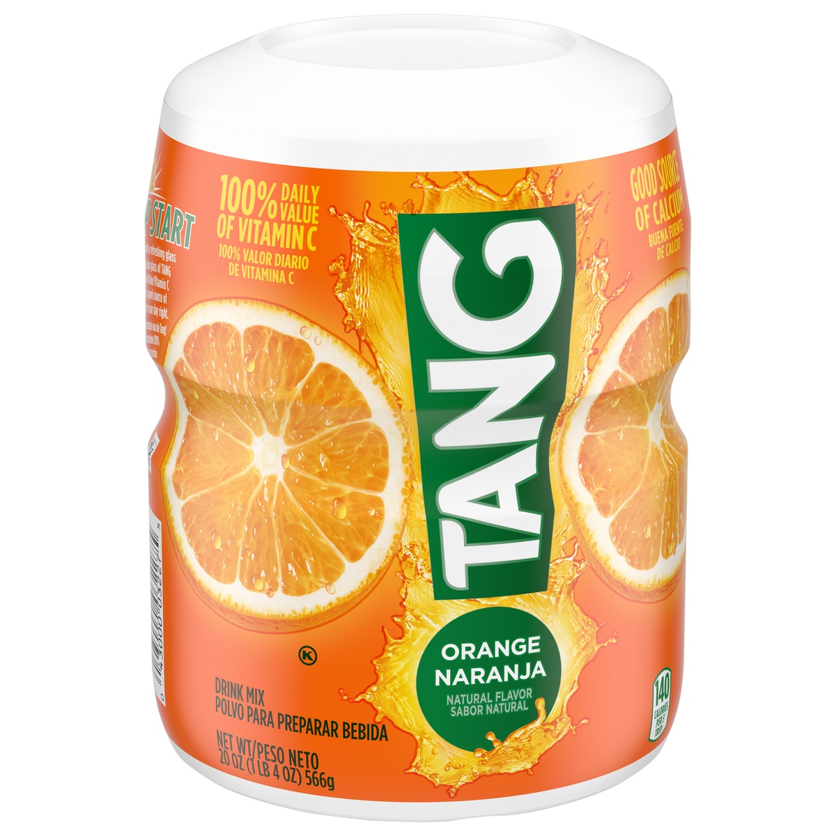slide 9 of 11, Tang Orange Naturally Flavored Powdered Soft Drink Mix, 20 oz