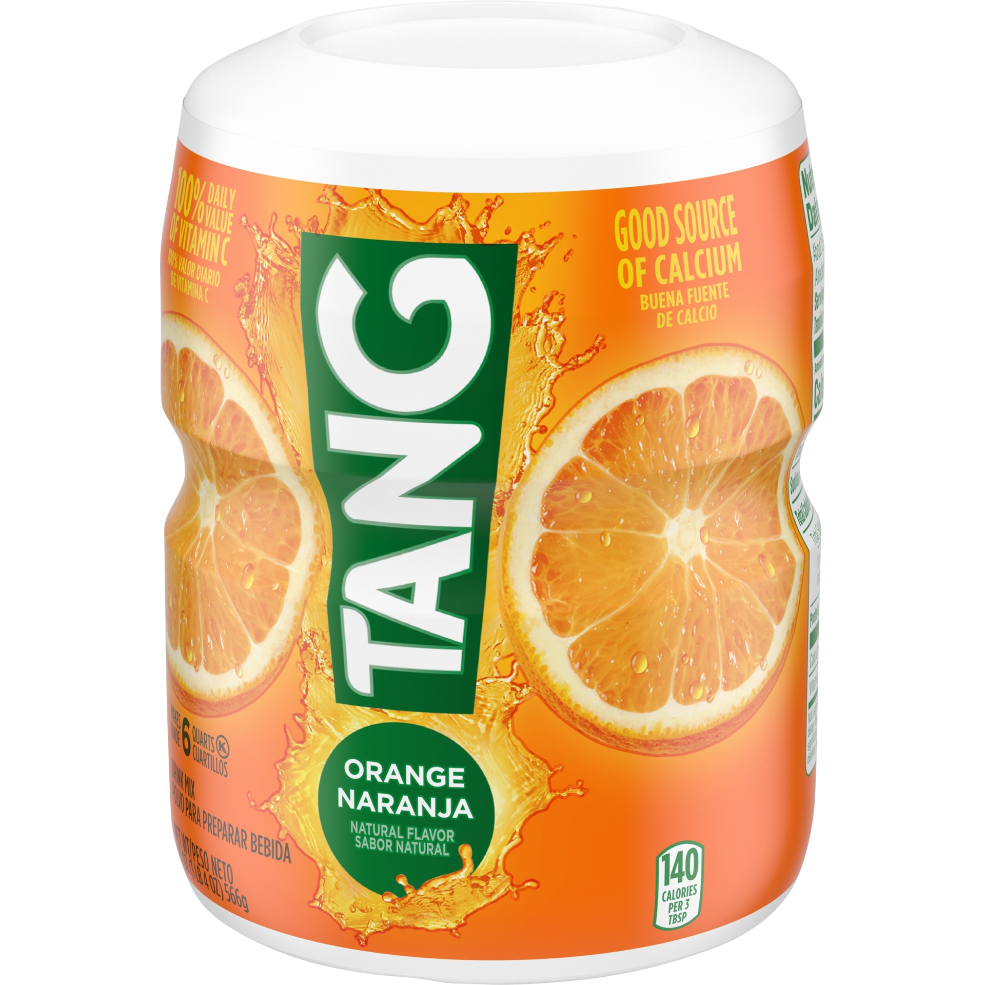 slide 7 of 10, Tang Orange Naturally Flavored Powdered Soft Drink Mix, 20 oz