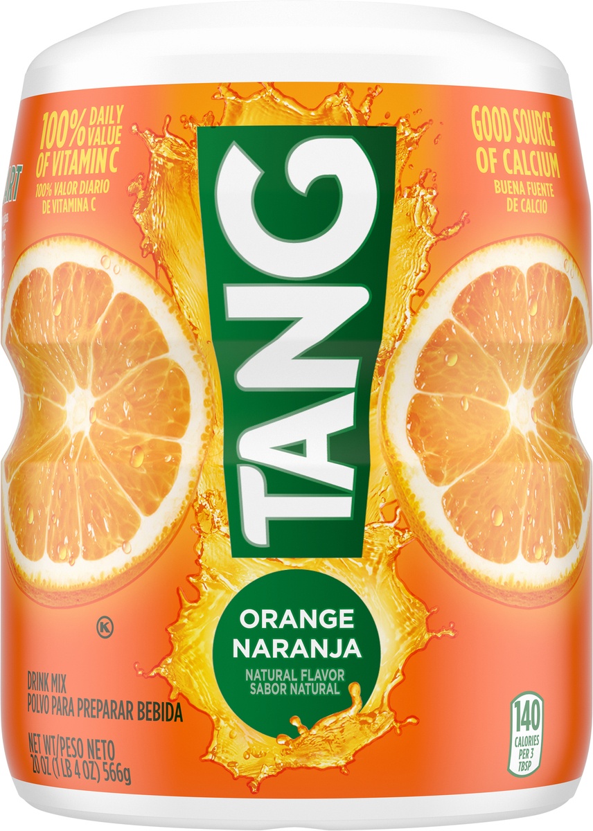 slide 6 of 11, Tang Orange Naturally Flavored Powdered Soft Drink Mix, 20 oz
