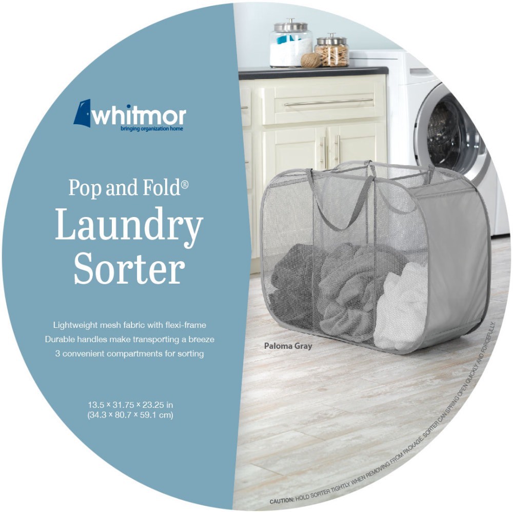 slide 1 of 2, Whitmor Pop & Fold Laundry Sorter - Assorted, 1 ct