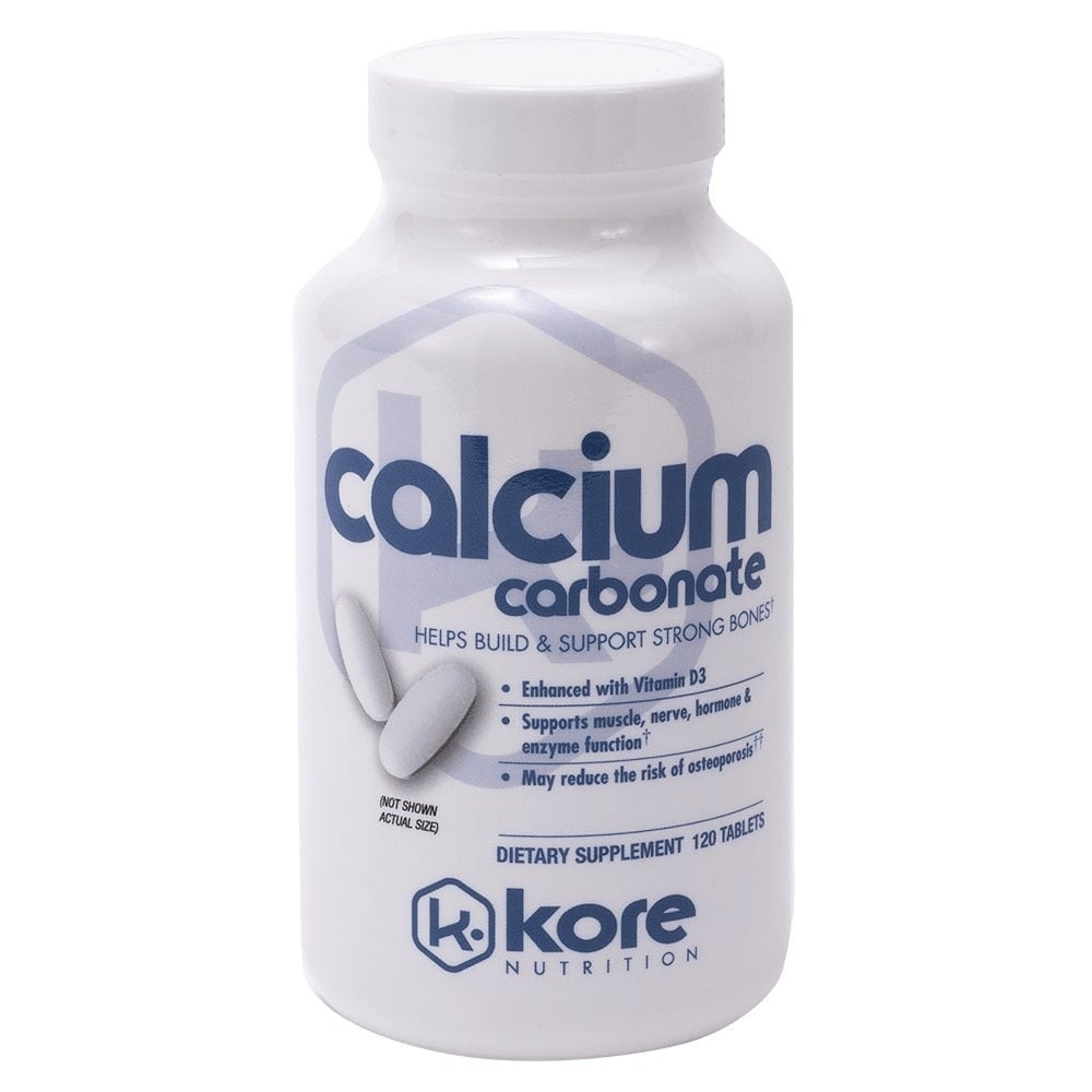 slide 1 of 1, Kore Nutrition Calcium Carbonate Tablets, 120 ct