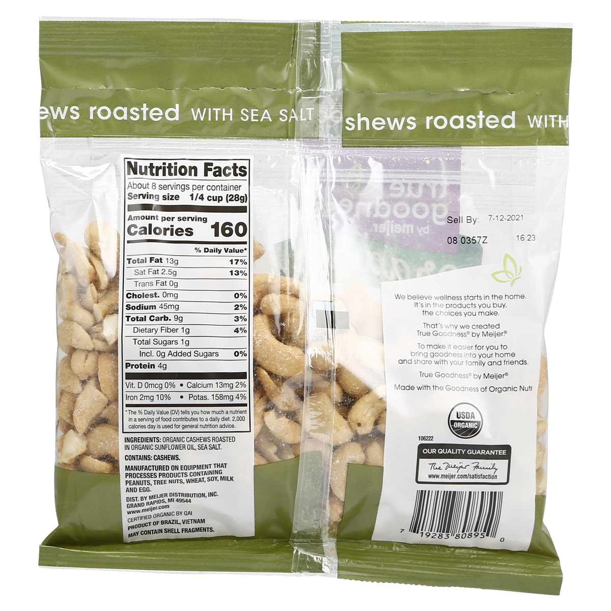 slide 21 of 29, True Goodness Organic Roasted Cashews Halves & Pieces, 8 oz