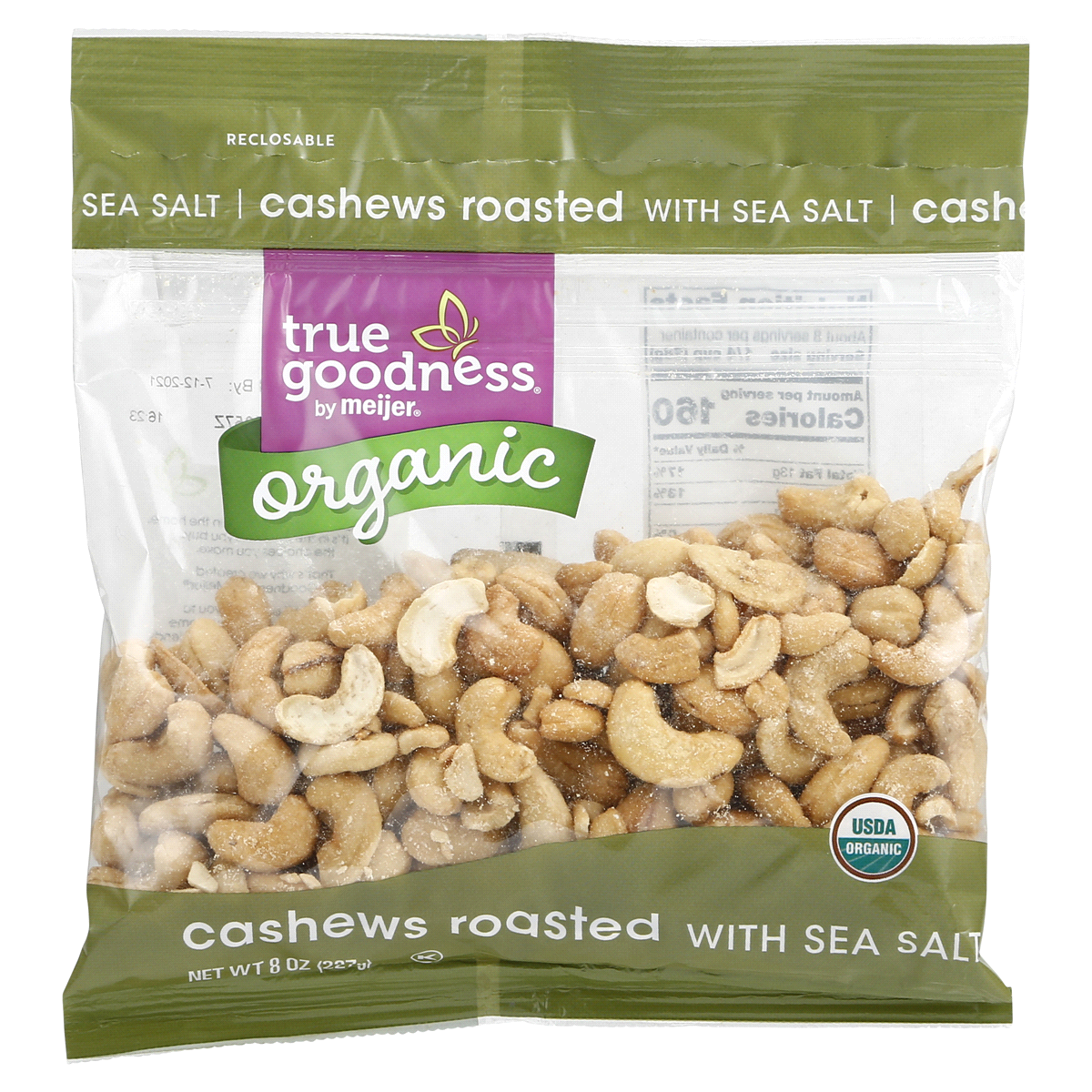 slide 1 of 29, True Goodness Organic Roasted Cashews Halves & Pieces, 8 oz