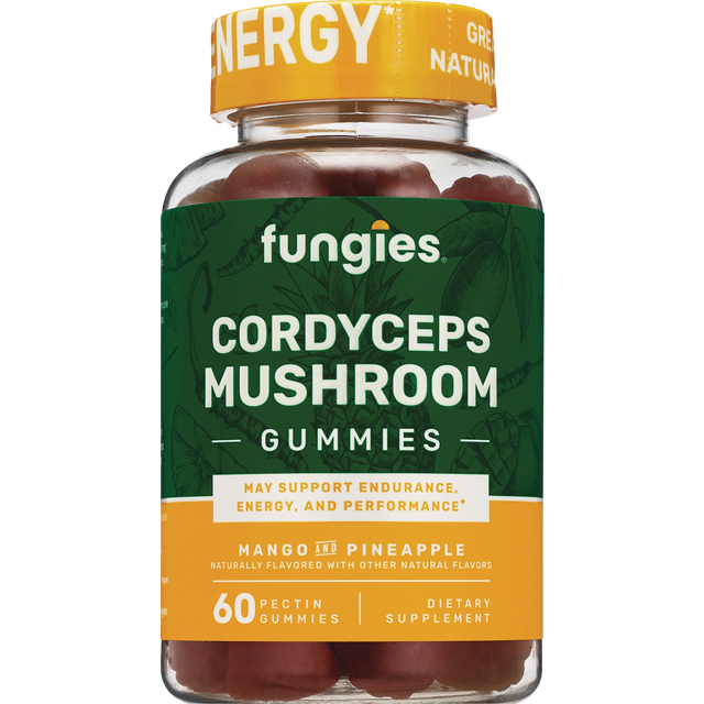 slide 1 of 1, Fungies Mango and Pineapple Cordyceps Mushroom 60 Gummies, 60 ct