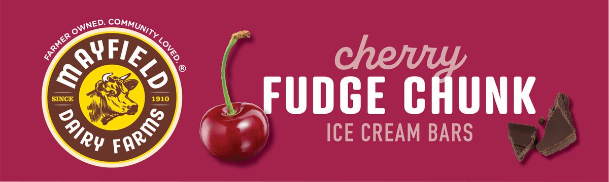 slide 3 of 13, Mayfield Dairy Farms Mayfield Cherry Fudge Chunk Ice Cream Bars, 4 ct