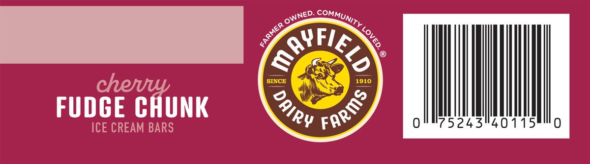 slide 2 of 13, Mayfield Dairy Farms Mayfield Cherry Fudge Chunk Ice Cream Bars, 4 ct