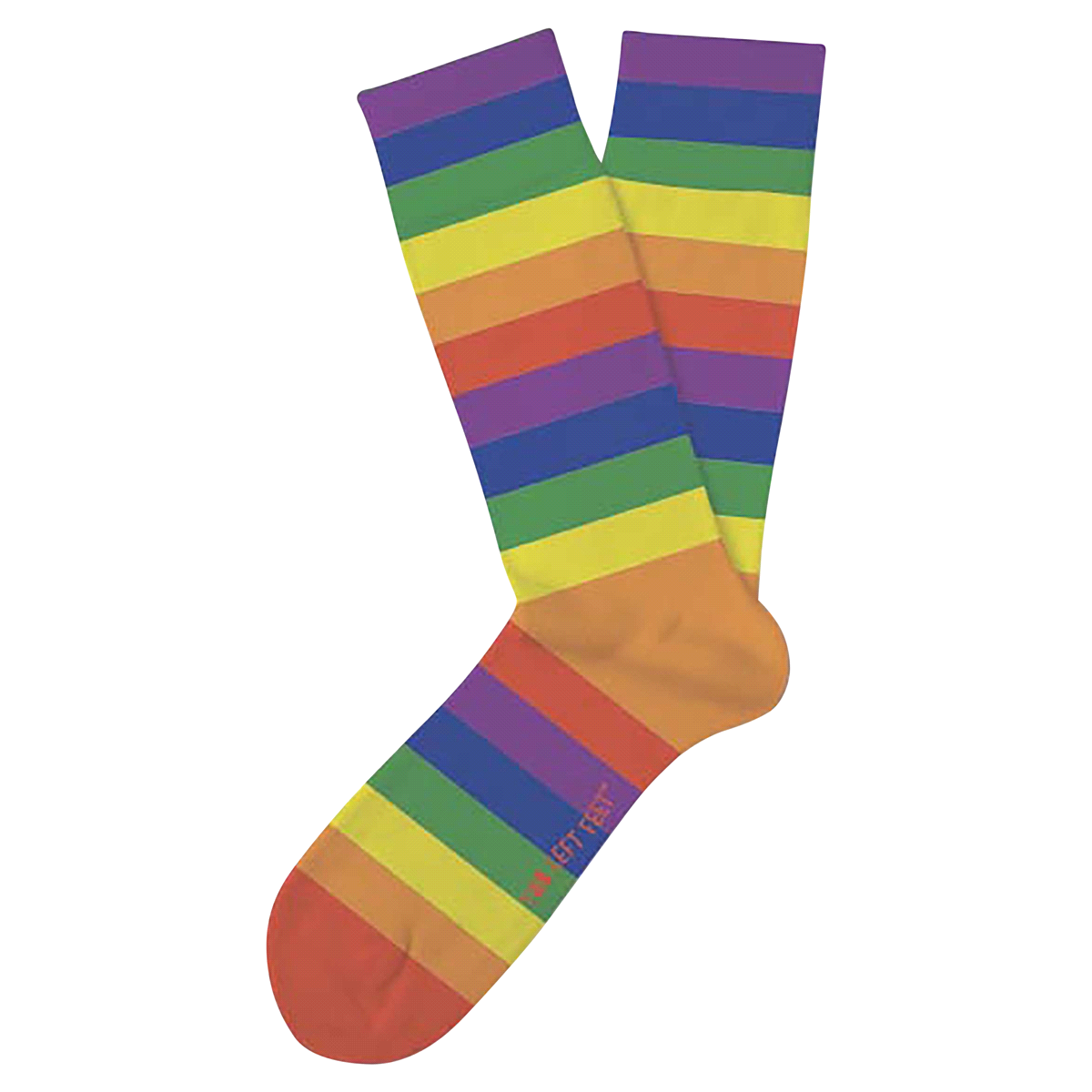 slide 1 of 1, Two Left Feet Socks, Color Me Rainbow Big Socks, 1 ct