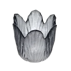 Elements Smoke Festive Petal Votive Candle Holder 2.95 inch