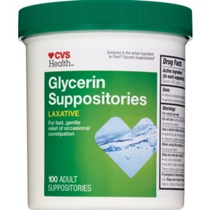 slide 1 of 1, CVS Health Glycerin Suppositories Adult Size, 100 ct