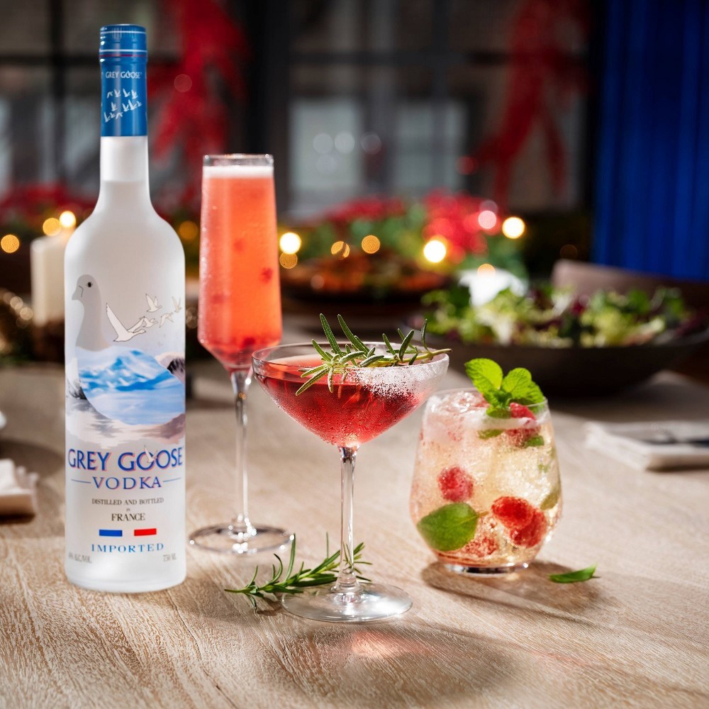 slide 3 of 5, Grey Goose Vodka Holiday Gift Set Bottle with Stemless Martini Glasses, 750 ml