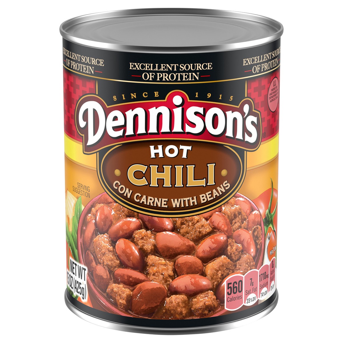 slide 1 of 11, Dennison's Con Carne with Beans Hot Chili 15 oz, 15 oz