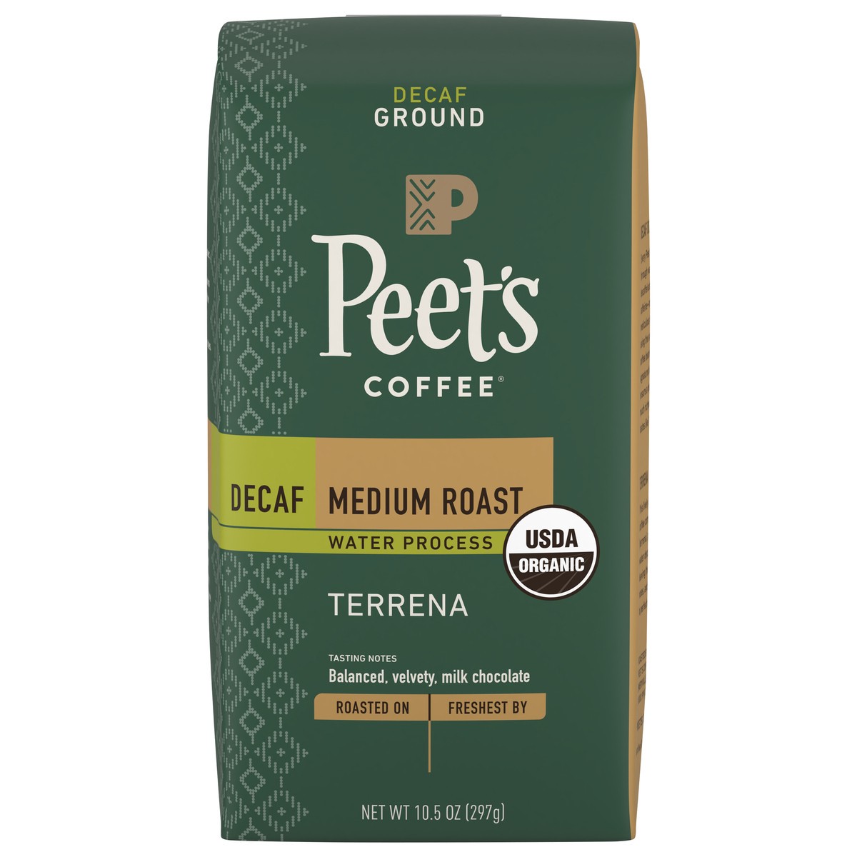 slide 1 of 1, Peet's Coffee Ground Decaf Medium Roast Terrena Coffee 10.5 ml, 10.50 ml