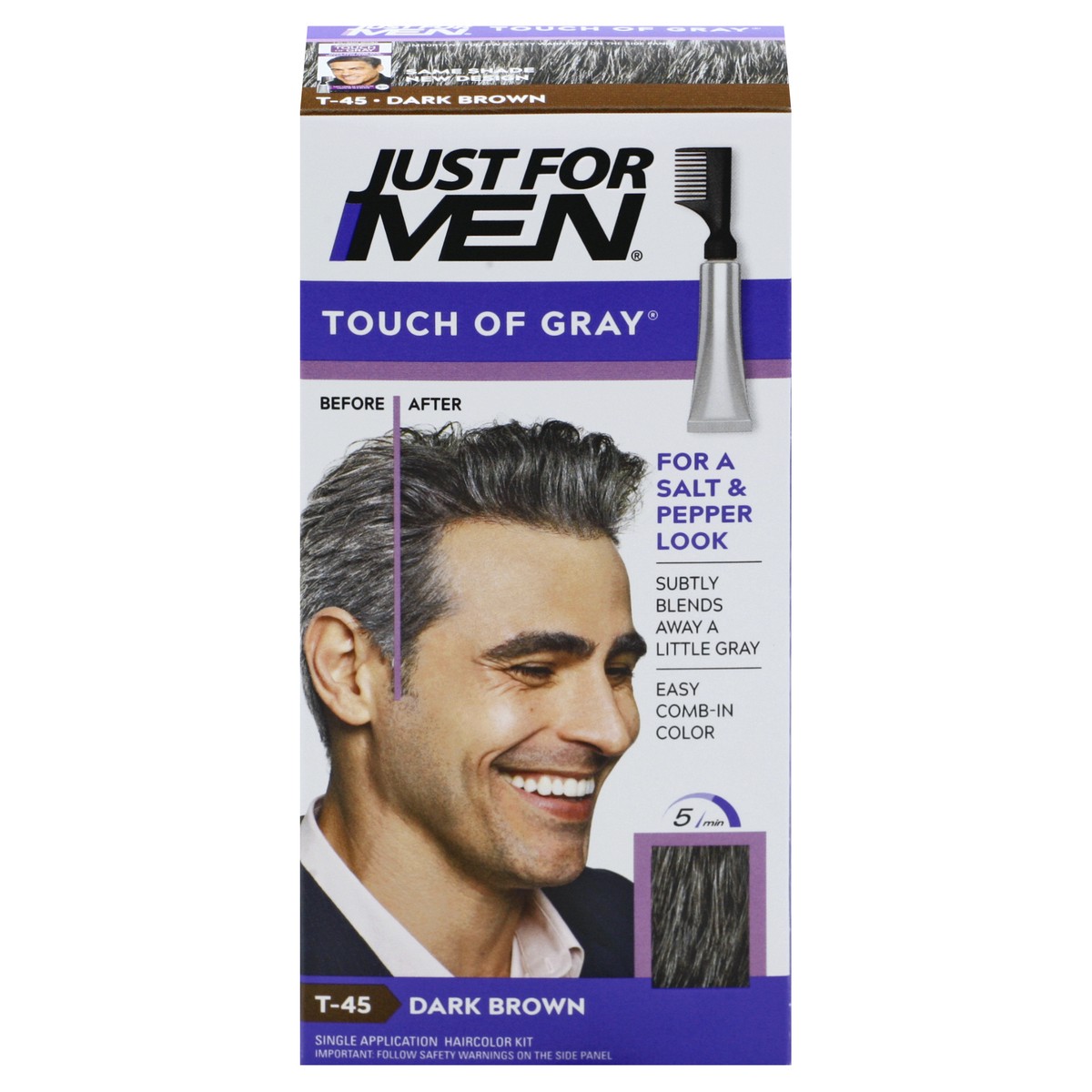 slide 1 of 9, Just for Men Dark Brown T-45 Touch of Gray 1 ea, 1 ct