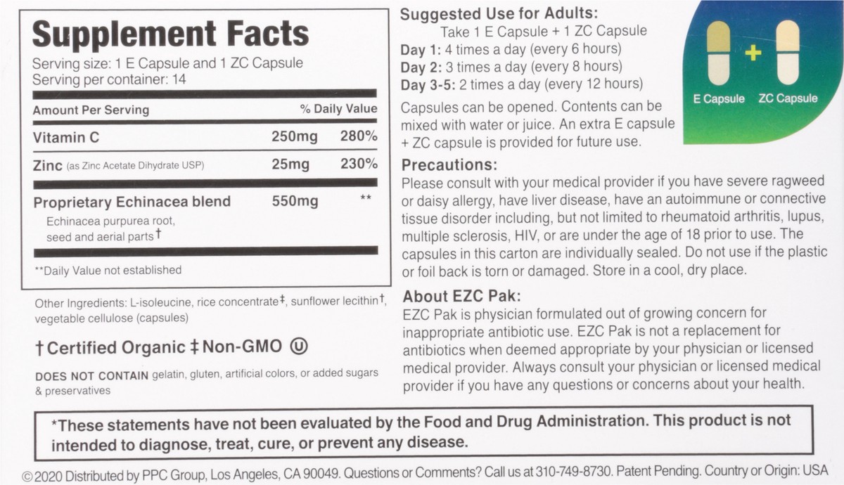 slide 5 of 9, EZC Pak Capsules Physician Strength Immune Support 28 Ea, 28 ct