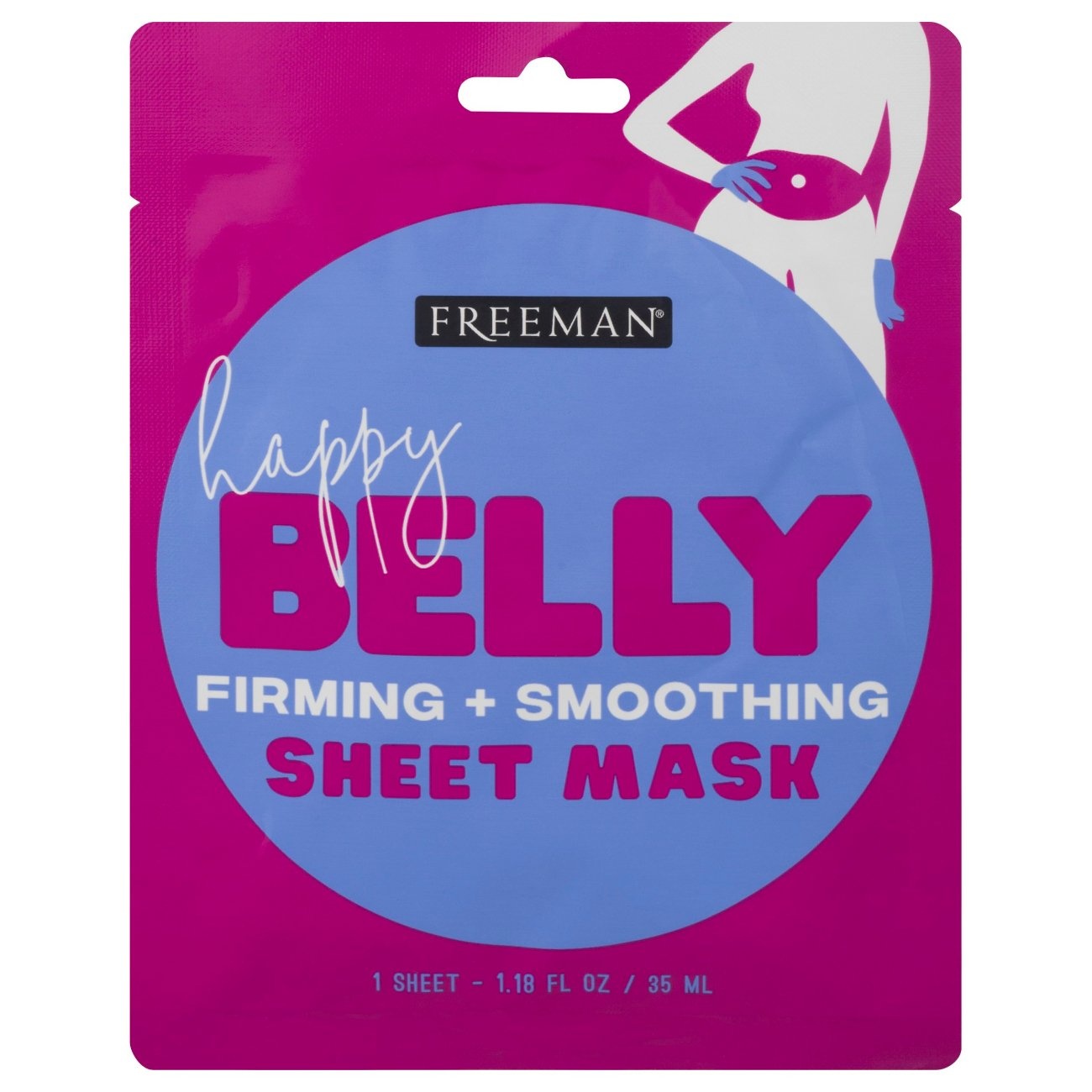 slide 1 of 1, Freeman Happy Belly Firming + Smoothing Sheet Mask, 1 oz