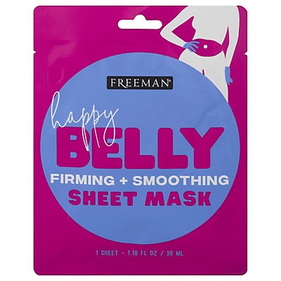 slide 1 of 1, Freeman Happy Belly Firming + Smoothing Sheet Mask, 1 oz